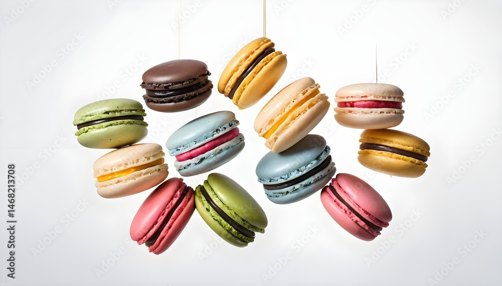 custom made wallpaper toronto digitalColorful Macarons Falling in Mid-Air