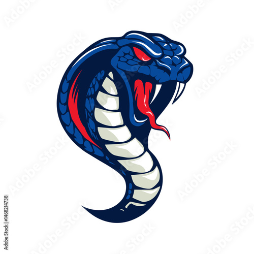 Vector esports logo featuring a stylized snake head with vibrant colors and sharp details, suitable for competitive gaming branding