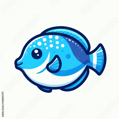 blue catfish cartoon vector illustration