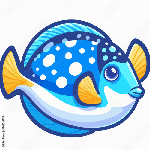 blue catfish cartoon vector illustration