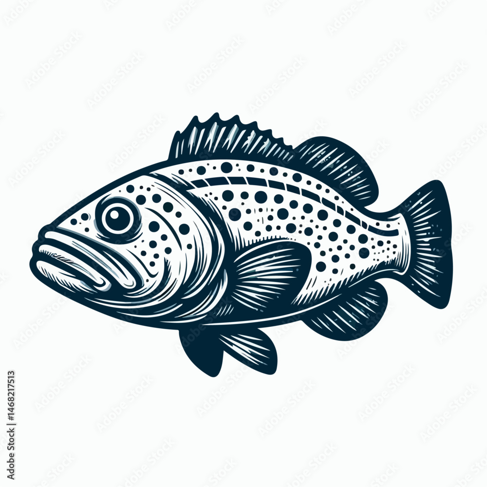 Fototapeta premium grouper fish vector illustration