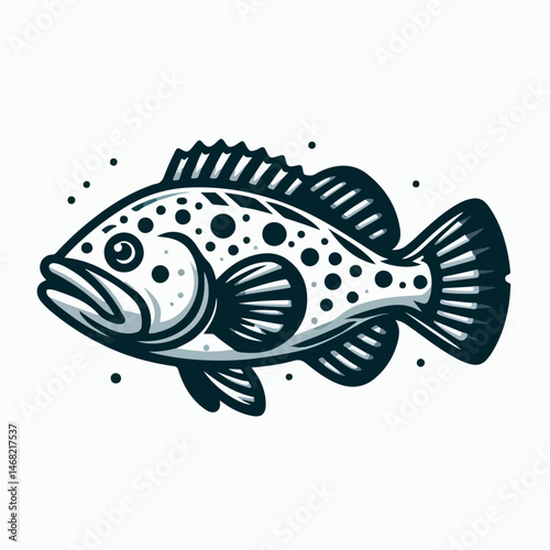 grouper fish vector illustration