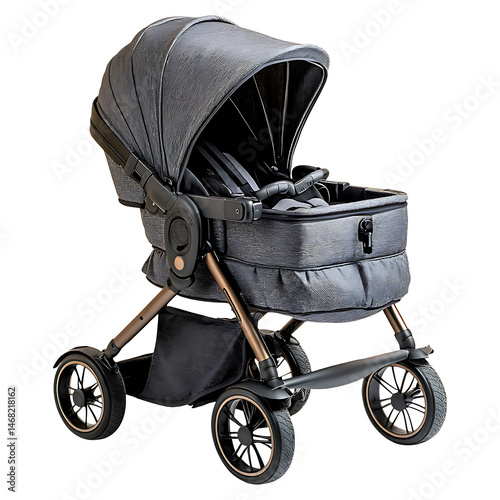 Baby stroller pushchair isolated on transparent background