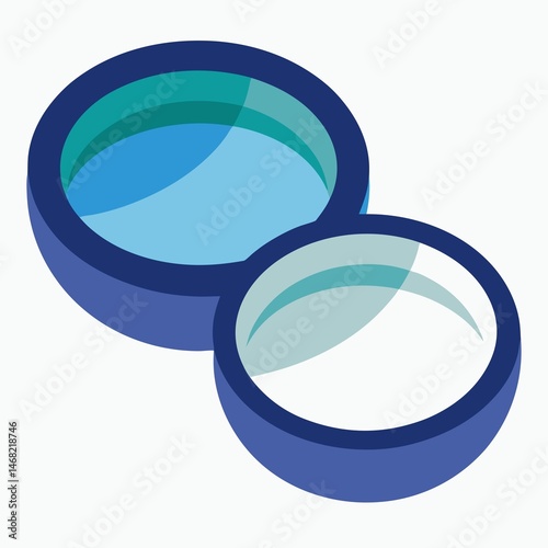 Lens Convex Concave on White Background