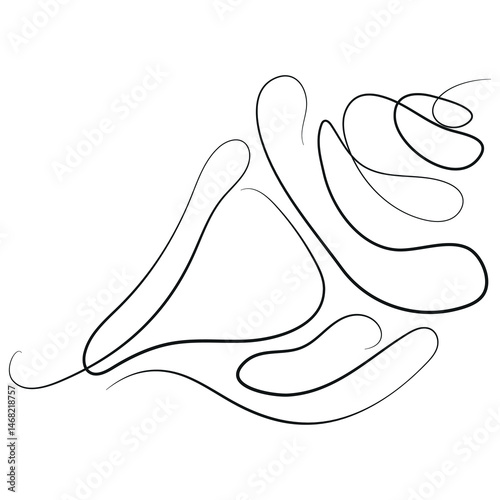 conch icon drawn with a thin line in line art style, for various marine designs and company logos