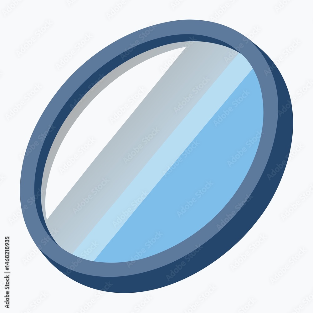 Mirror Plane Concave Convex on White Background Mirror Plane Concave Convex on White Background