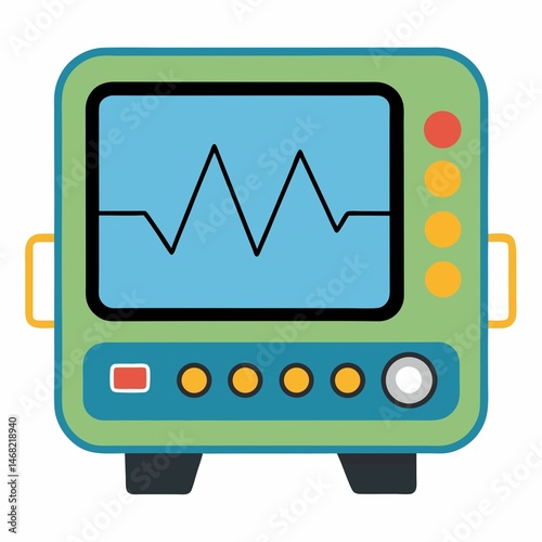 Oscilloscope on White Background