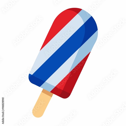 Popsicle in Red White Blue Stripes