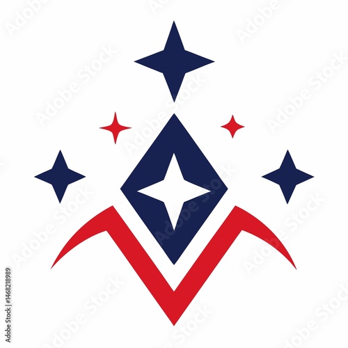 Red White and Navy Blue Stars