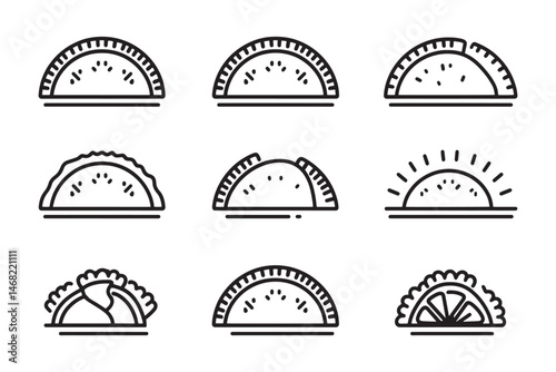 Empanadas Simple Line Art Illustration