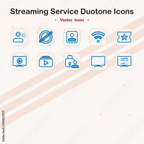 Streaming Service Duotone Icon Set