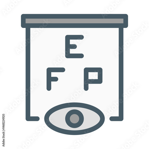 eye examination. This is a vector single icon with a filled outline style. Suitable for any purpose, such as website design, mobile app design, logo design, pattern design, etc.