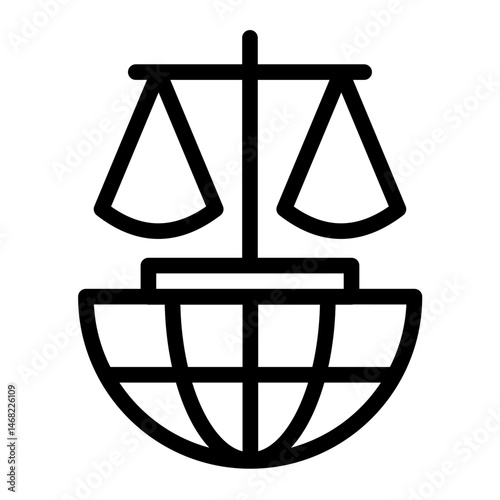 International Law Icon # Notary Pack Themes # Outline Style