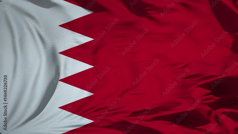 Bahrain flag waving in the wind Animation