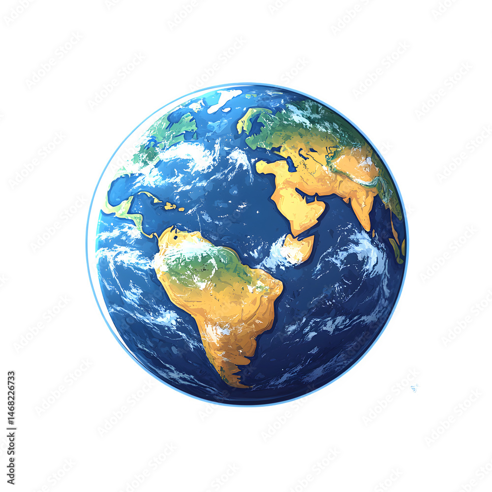 Fototapeta premium Earth in flat style. Vector --v 6.1 --s 750 --raw