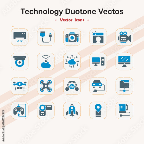 Technology Duotone Vector Icons Collection