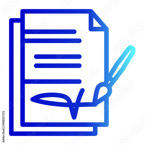 Signature Icon # Notary Pack Themes # Outline Gradient Style