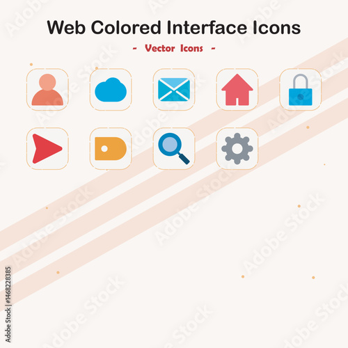 Collection of Colored Web Interface Icons