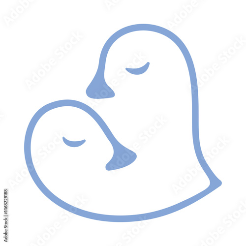 Two Birds Love Heart-shaped Logo.