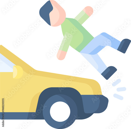 accident illustration on a white background     