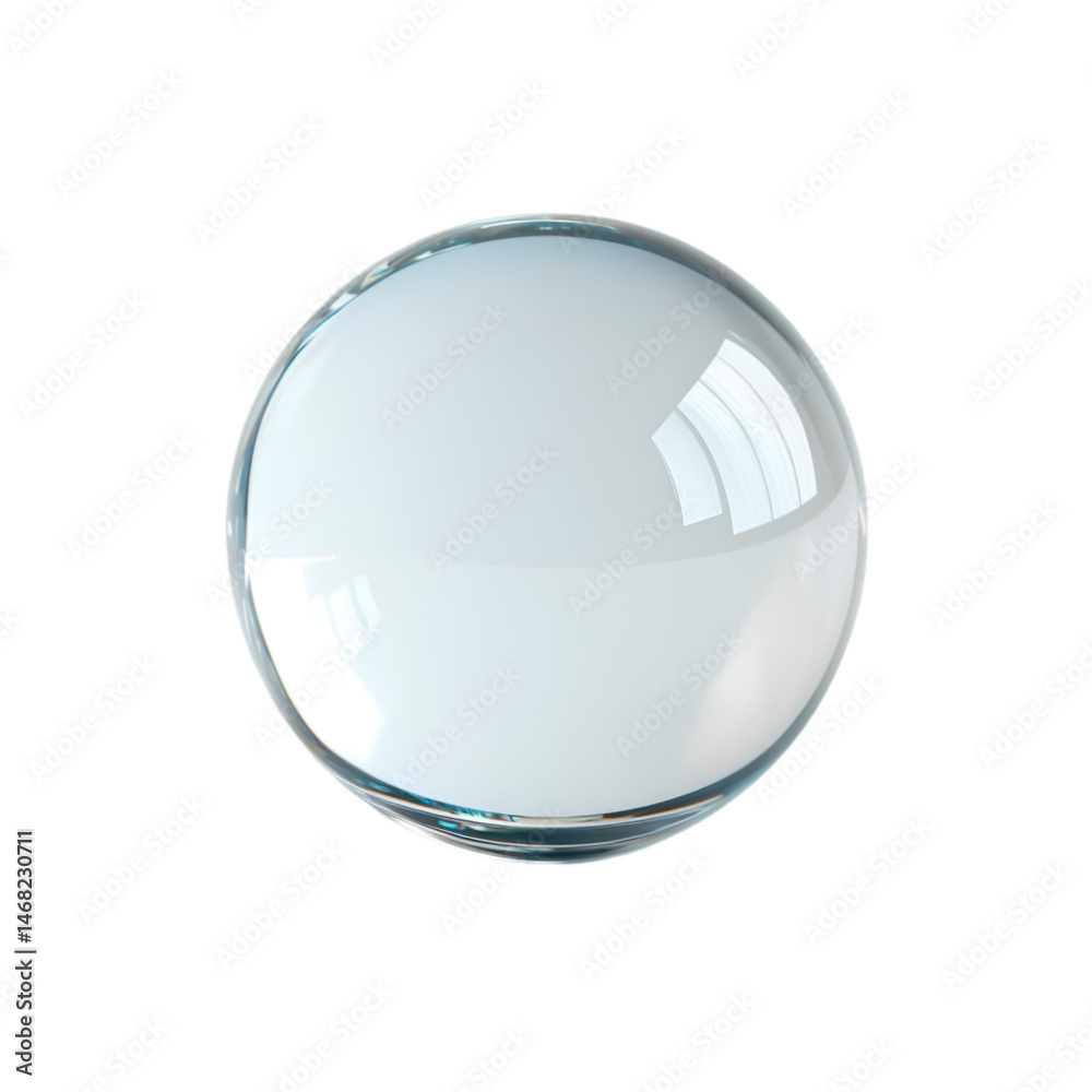 Glass sphere reflection light white background Glass sphere reflection light white background