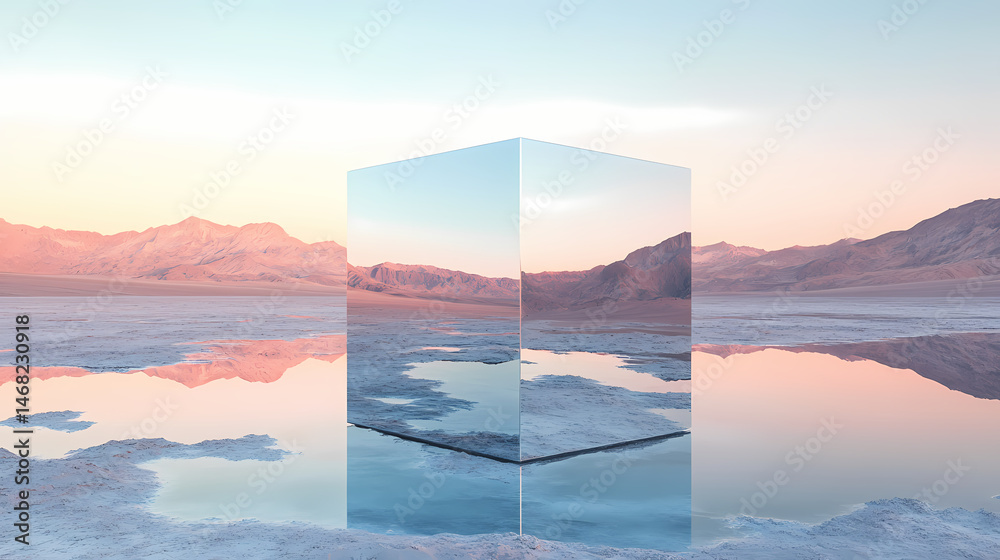 Fototapeta premium reflective metallic cube