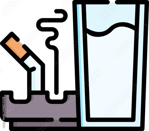 ashtray illustration on a white background     