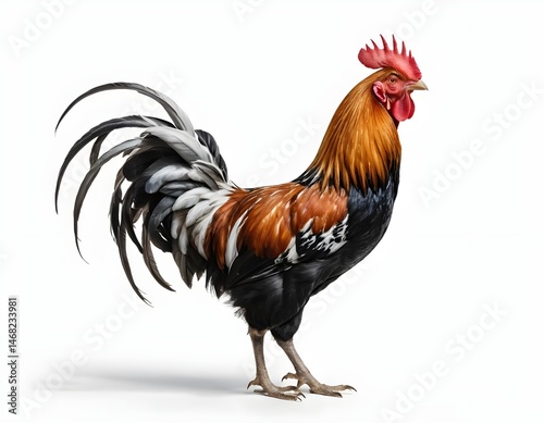 Rooster Isolated on White Background