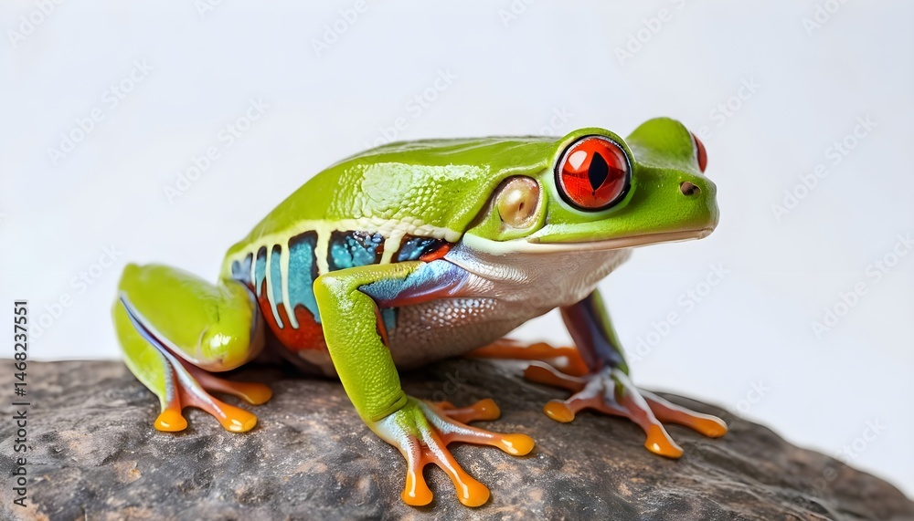 Naklejka premium Red-Eyed Tree Frog on Rock