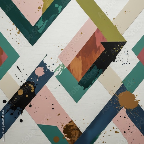 Dynamic geometric wallpaper with hand-drawn zigzags