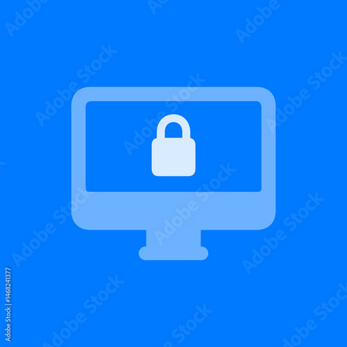 Desktop Computer Lock Icon