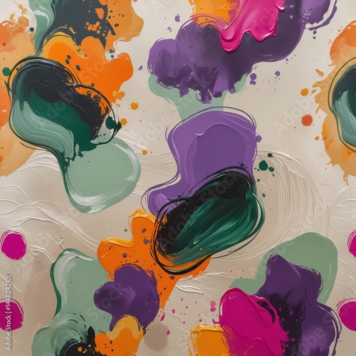 Expressive abstract wallpaper with organic shapes