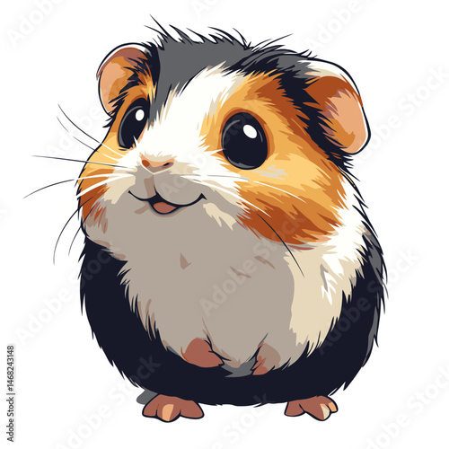 Cute guinea pig cartoon icon in a simple flat design with vibrant colors suitable for various digital applications