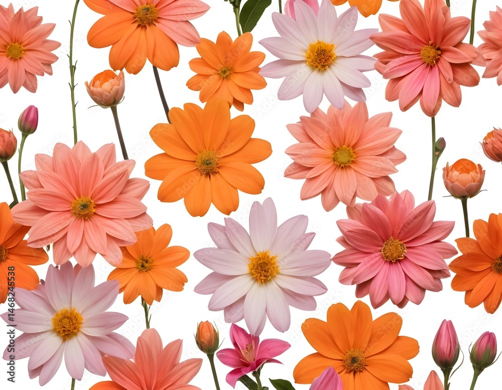 Obraz premium Vibrant Orange and Pink Flowers
