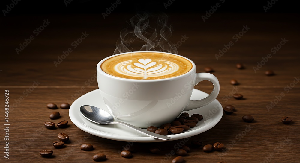 Fototapeta premium High-Resolution Close-Up of Dark Coffee and Foam