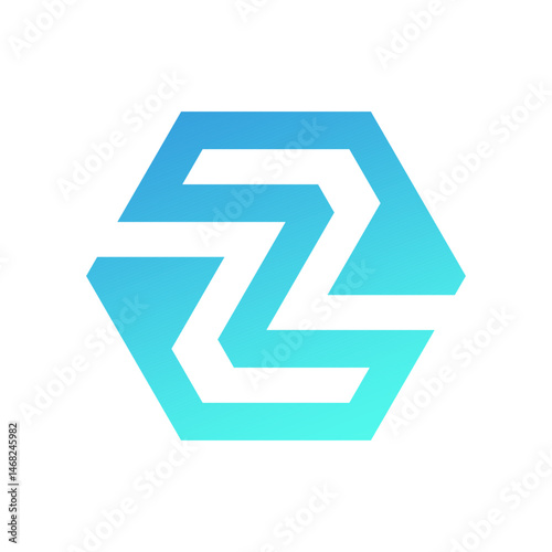 Free Download Modern Letter Z Inside Gradient Hexagon Vector - GFXLoad