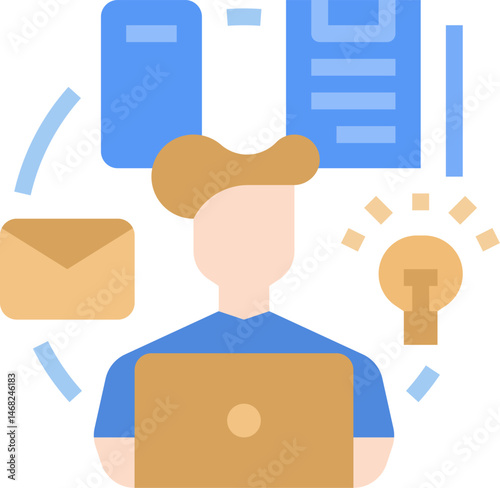 multitasking illustration on a white background     