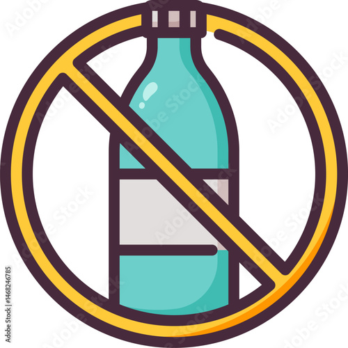 no plastic bottles illustration on a white background   