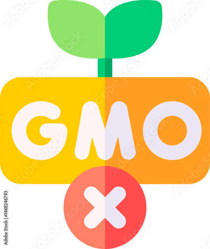no gmo illustration on a white background   