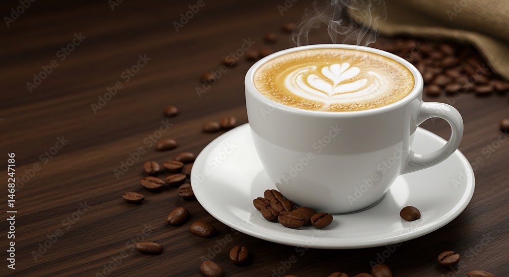 Obraz premium Realistic Coffee Foam in Macro Detail and Sharp Contrast
