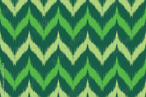 A Seamless Ikat pattern with green and white