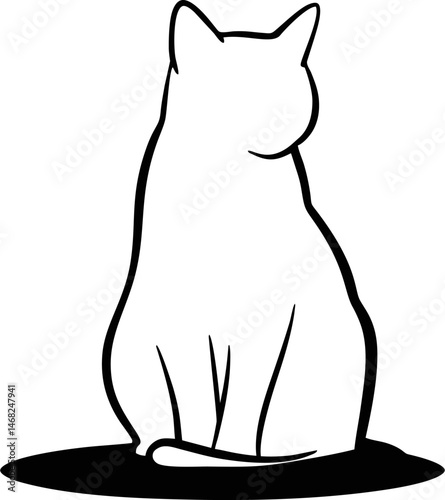 black cat on white background