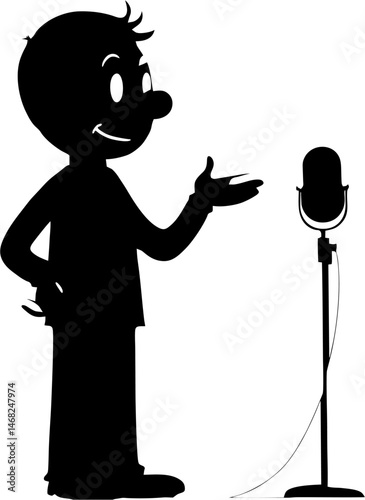 man with microphone