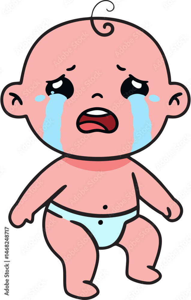 Fototapeta premium baby crying cartoon