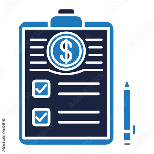 financial planning icon blue style