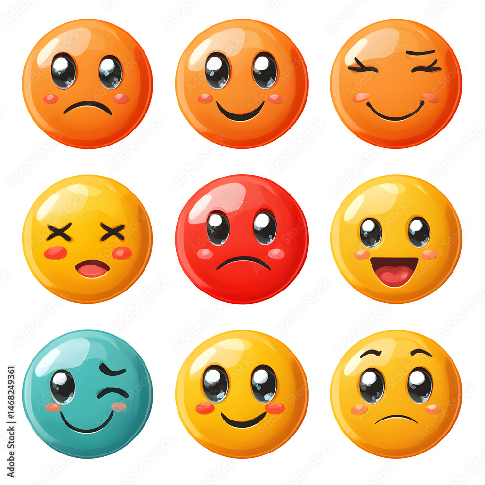 Fototapeta premium Rating satisfaction scale. Feedback faces. Emoticon set. Vector --v 6.1 --s 750 --raw