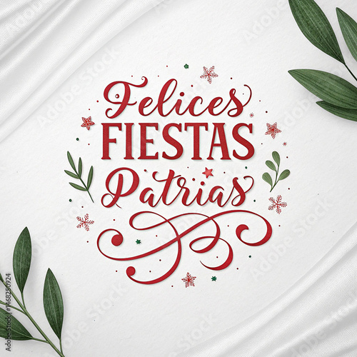 Felices Fiestas Patrias 2025 Festive Winter Typography