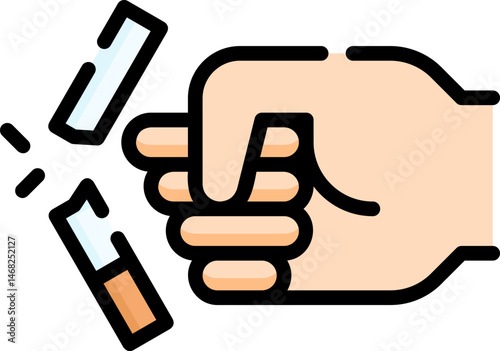 quit smoking illustration on a white background     