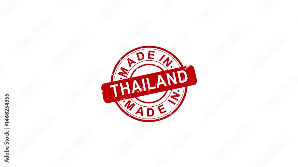 Made in Thailand stamp with alpha channel Factory, manufacturing and production country 3D rendered concept. Alpha matte channel white background . Made in Thailand stamp with alpha channel Factory, manufacturing and production country 3D rendered concept. Alpha matte channel white background .