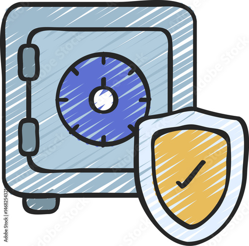 safe box illustration on a white background    